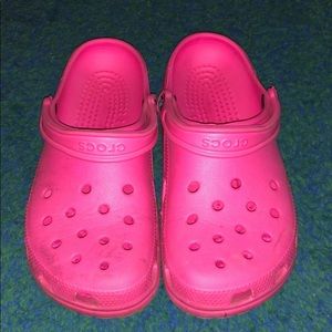 Neon Pink Crocs